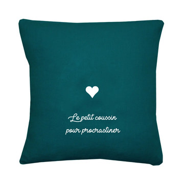 Coussin Cadeau Fête des Mères / Grand-mères personnalisé Bleu pétrole Lin